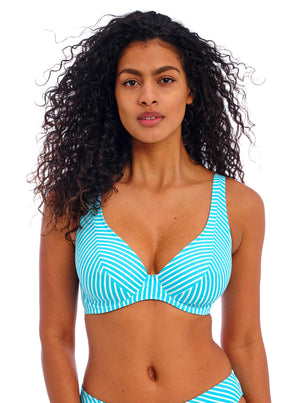 Freya UW Bikini Top Jewel Cove Turquoise Stripe