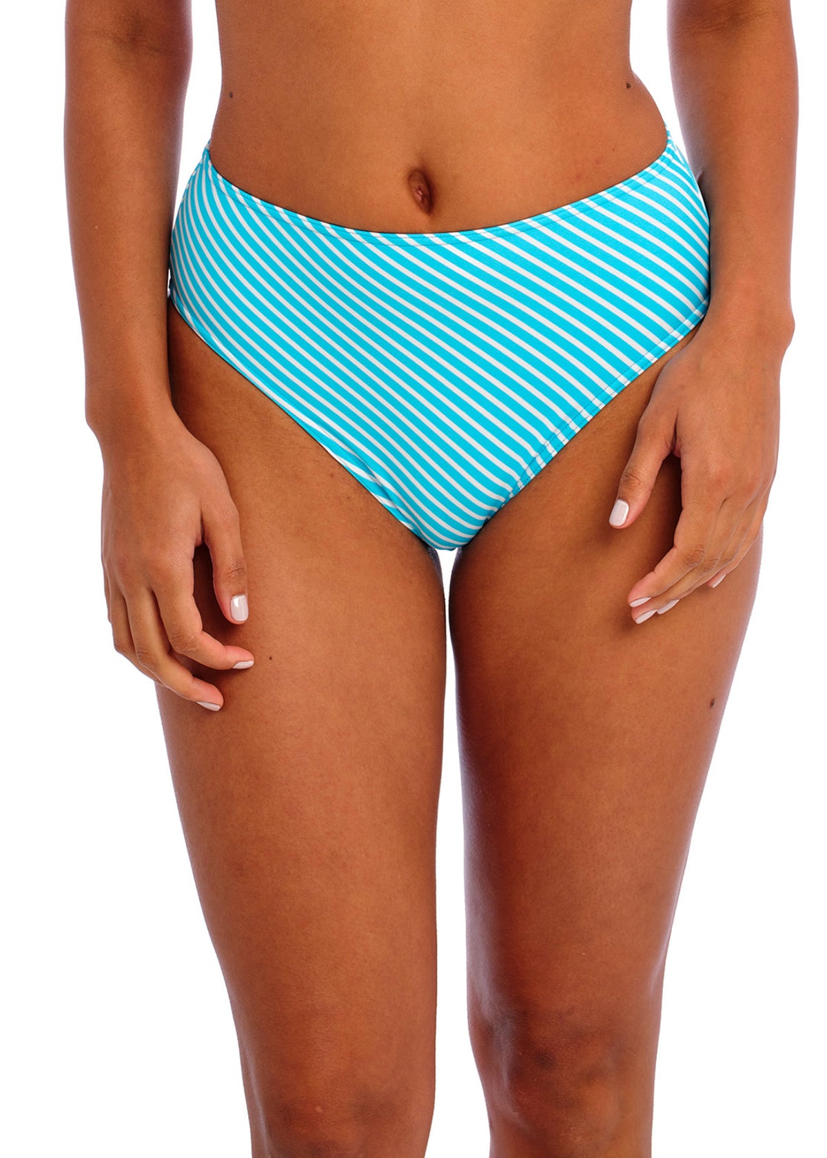 Freya High Waist Bikini Brief Turquoise stripe