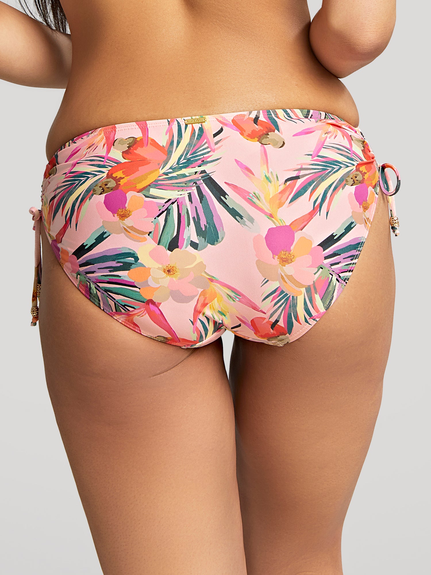 Panache Paradise Drawside Bikini Bottom Pink Tropical